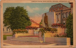 Lincoln Statue State Capitol Grounds Springfield IL Postcard PC290 - $4.99