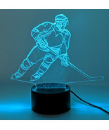 Ice Hockey Night Light Lamp LED 3D Illusion Multicolor USB Batteries Tap... - £7.80 GBP