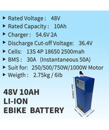 48V/36V/24V 20Ah 15Ah 10Ah Lithium Ion Ebike Battery Pack Electric Bike ... - £121.50 GBP+