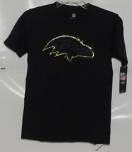 NFL Team Apparel Licensed Baltimore Ravens Youth Medium Black Gold Tee Shirt image 1