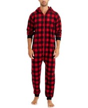 allbrand365 designer Mens Matching 1-Piece Red Check Printed Pajamas, Small, Red - £29.51 GBP