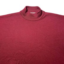 Linea Uomo Long Sleeve Mock Neck Knit Sweater Merino Wool Blend Italy Red Large - £21.19 GBP