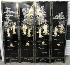 72&quot; x 72&quot; Lady Generals Shoji with Temple 4 Panel Mother of Pearl Room Divider - £1,556.20 GBP