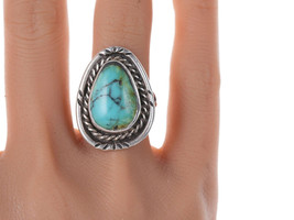 sz6.75 Vintage Navajo silver and turquoise ring - $93.56