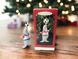Hallmark Keepsake Christmas Ornament 1995 Perfect Balance Seal Soccer Ba... - $11.87