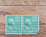 US Stamp George Washington 1c Used Strip of 2 Queens County NY Cancel 804 - $1.23