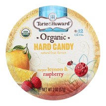 Torie &amp; Howard hard drop Lemon and Raspberry Drops Candy, 2 oz tin Case 8 fruit - £36.71 GBP