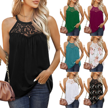 Womens Tank Tops Loose Fit Summer Lace Halter Tops Sleeveless Shirts - $18.37+