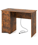 Wooden Computer Desk Workstation with 3 Drawers for Home and Office-Rust... - $3,083.87 MXN