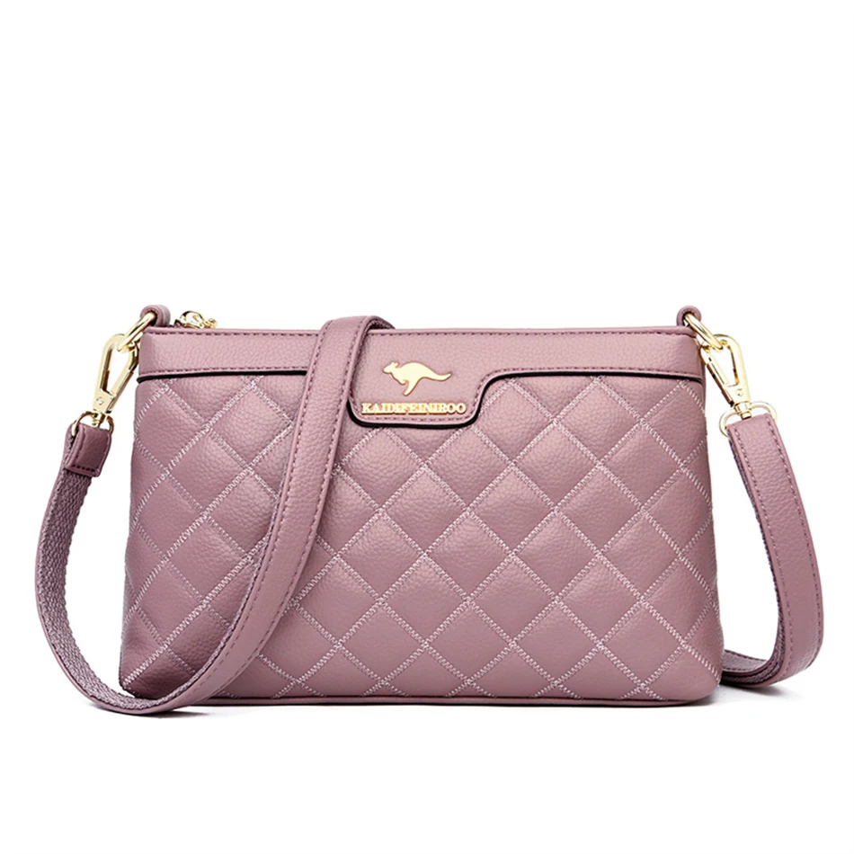 Women&#39;s Shoulder Lozenge Bag  A Main Vintage Lady PU Leather Handbag High   Mess - £28.13 GBP