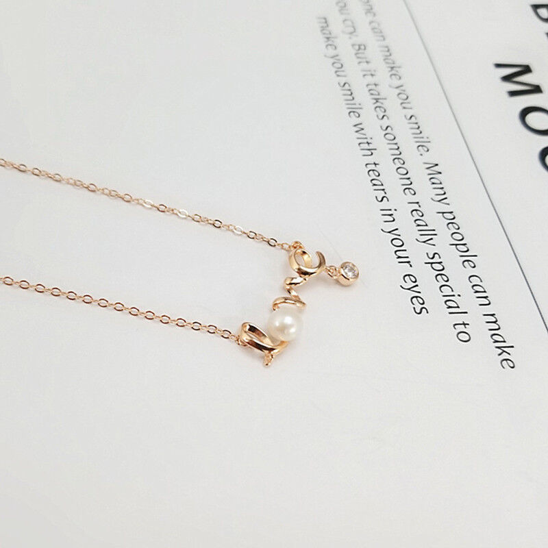 Fashion LOVE Shape Pendant &amp; Necklace For Women Girls With Crystal Pearl... - $0.98