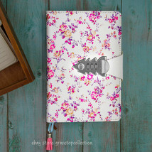 Girls Flower Leather Journal Dairy with Password Lock Womens A5 Paper Notebook - $28.86