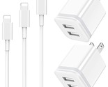 Iphone Charger Cable 3Ft 6Ft 10Ft With Wall Plug, 5-Pack Long Charging C... - $27.99