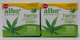 Alba Botanica Hemp Goodnight Cream, 1.7 oz New Lot of 2 - £29.88 GBP