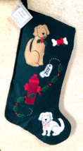 C &amp; F  Creations 20&quot; 3D TOP Dog FELT  Christmas Stocking Plush Textured Joy New - £15.64 GBP