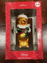 New Disney WINNIE THE POOH Ornament HALLMARK Keepsake SANTA Christmas Gl... - £11.59 GBP