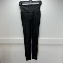 Spanx Leggings Womens Medium Tall Faux Leather Black Pull On Pants Slimming EUC - £39.17 GBP