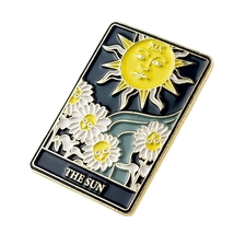 The Sun Tarot Sunflower Skulls Enamel Pin Fashion Accessory Jewelry image 2