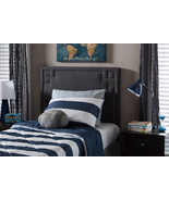 Viva Dark Gray Fabric Upholstered Twin Size Headboard  - $101.00