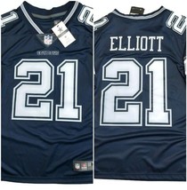 Nike Mens Size M Dallas Cowboys Ezekiel Elliott #21 Sewn Jersey On Field Blue - £89.78 GBP