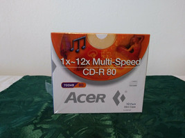 Acer CD-R 80 1x~12x Multi-Speed 700MB 10 Pack Slim Case - £1.99 GBP