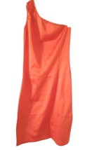 Boomode One shoulder orange knee length Bodycon satin dress S - £63.86 GBP