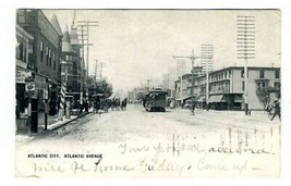 Atlantic Avenue Undivided Postcard Atlantic City New Jersey 1902 Horses ... - $17.80