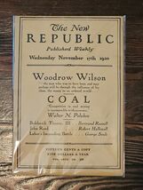 The New Republic Published Weekly, Wednesday November 17th 1920 Vol XXIV... - $42.38