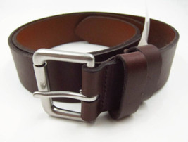 NWT Ralph Lauren Polo Brown Leather Belt With Silver Roller Buckle Size 34 - £43.96 GBP