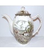 LOVELY VINTAGE JOHNSON BROTHERS ENGLAND THE FRIENDLY VILLAGE COFFEE POT - $128.16 CAD