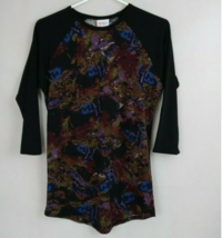 NWT LulaRoe Randy With Pixelated Floral Designs &amp; Black Sleeves Size XS - £12.20 GBP