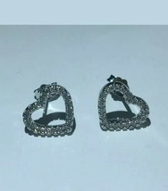 0.50Ct Imitation Diamant Forme Coeur Boucles D&#39;Oreilles 14k Plaqué or Blanc - £70.44 GBP