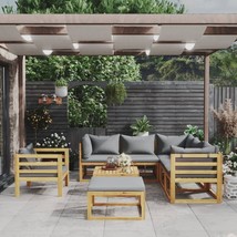 vidaXL Acacia Wood Garden Lounge Set, 8-Piece, Dark Grey, Modular Design - $1,373.16 CAD