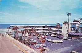 Daytona Beach Florida~Sanibel Hotel &amp; APTS-SOUTH Oc EAN Ave Postcard 1956 Pmk - £9.21 GBP