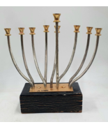 Vintage Judaica Modernist Gold Silver-Plate Kinetic Chanukah Hanukah Men... - $151.41 CAD