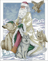 Polar Bear Santa Cross Stitch Pattern LOOK - $2.95