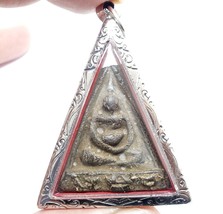 Thai Antique Sangkajai Happy Buddha Amulet Lp Boon Blessing Lucky Rich Pendant - £303.91 GBP