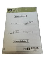 Stampin Up Cling Rubber Stamps Itty Bitty Banners Thinlits Thank You Sweet Baby - £17.29 GBP