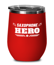 Wine Glass for Saxophone Hero Player - Stemless Red Wine Tumbler For Band  - $22.95