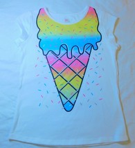 365 Kids Girls Short Sleeve Tee Shirt Size 4 Big Ice Cream Cone With Sprinkles - £9.30 GBP