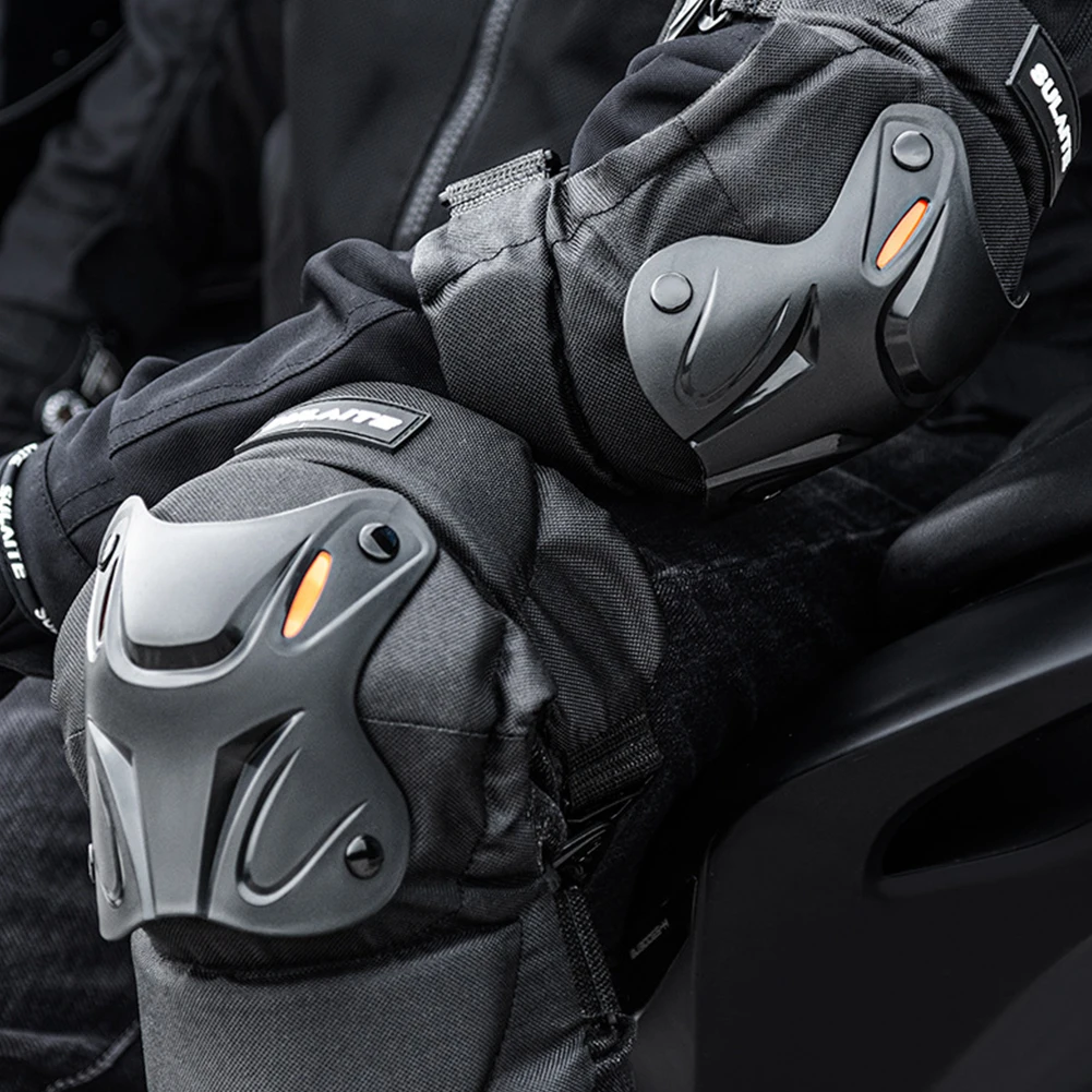 Motorcycle Knee Pads and Elbow Pads Riding Outdoor Sport Double Straps - $20.46+