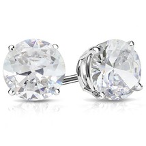 10MM Round Cut White Topaz 8.5CTW Stud Earrings in Sterling Silver - $50.30