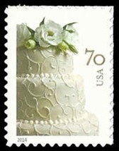Wedding Cake PACK of TEN - 70 Cent Postage Stamps Scott 4867 - £31.89 GBP