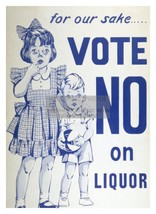 Prohibition Children &quot;For Our Sake Vote No On Liquor&quot; Flyer 5X7 Photo - $9.49