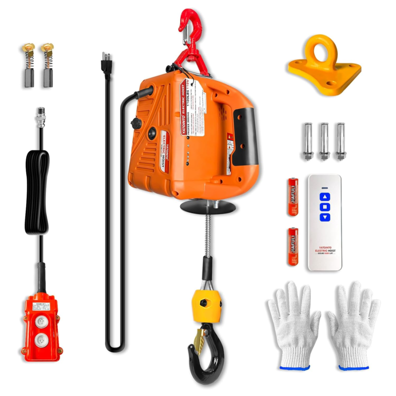 1100Lbs Portable Electric Power Winch with Wire and Wireless Remote Cont... - $271.06