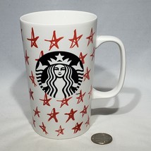 Starbucks 2014 Black Siren Mermaid Hand Drawn Style Red Stars 16 oz EUC - $17.95