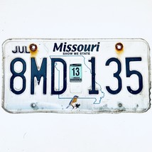 2013 United States Missouri Bluebird Passenger License Plate 8MD 135 - €12,11 EUR