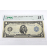 1914 $5 Federal Reserve Star Note Chicago PMG 25 Very Fine - £941.47 GBP