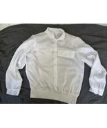 Vintage Lauren Lee Sheer Satin White Womens Bomber Light Jacket 10 Retro... - $18.40