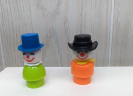 Fisher-Price Little People vintage green circus clown blue hat orange rodeo lot2 - $19.79